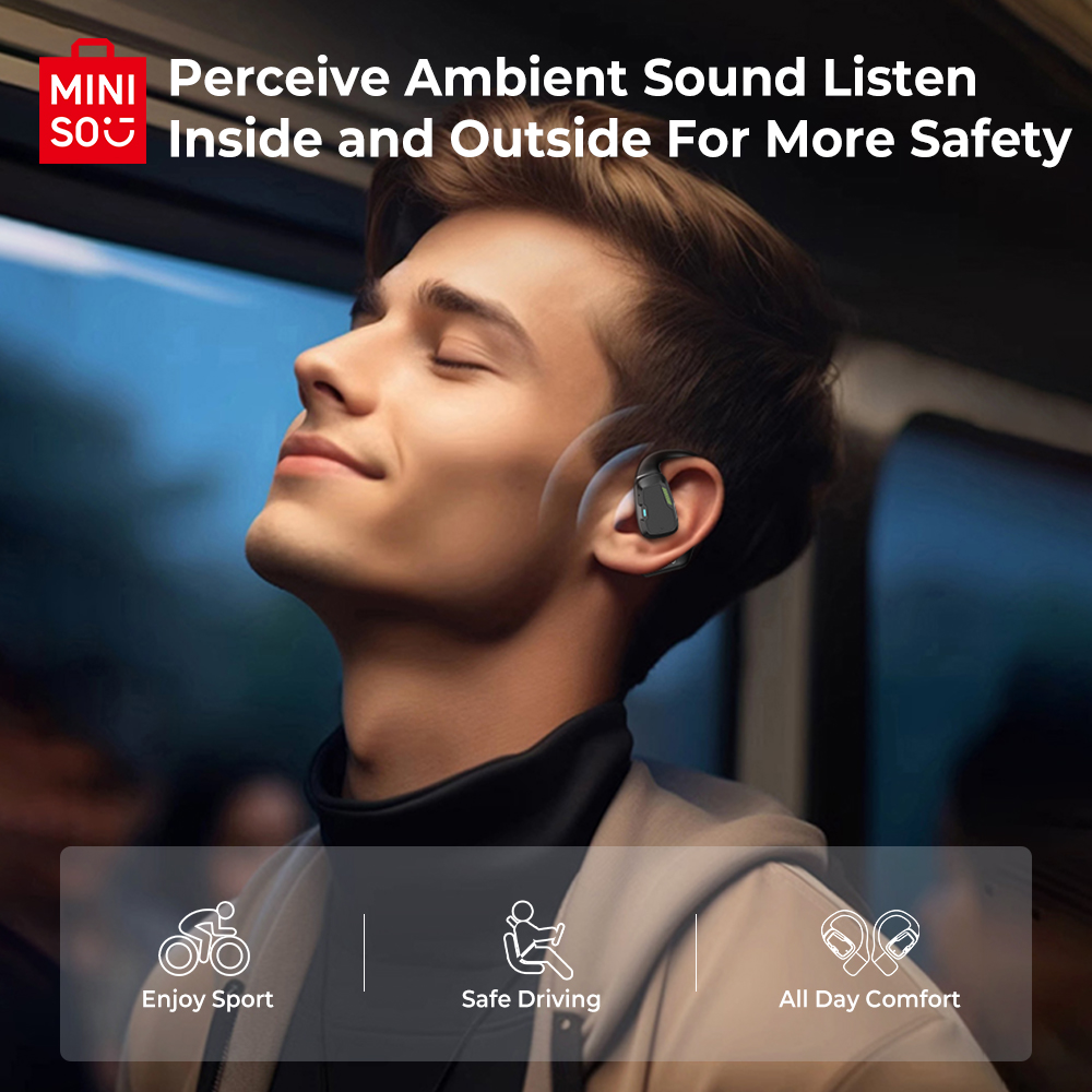 MINISO M98 True kabellos offen Ohr Ohrhörer Bluetooth 5.4 Ohren, 13 mm dynamischer Treiber OWS Ohren Köpfe Spielen Headset Super lang Endur