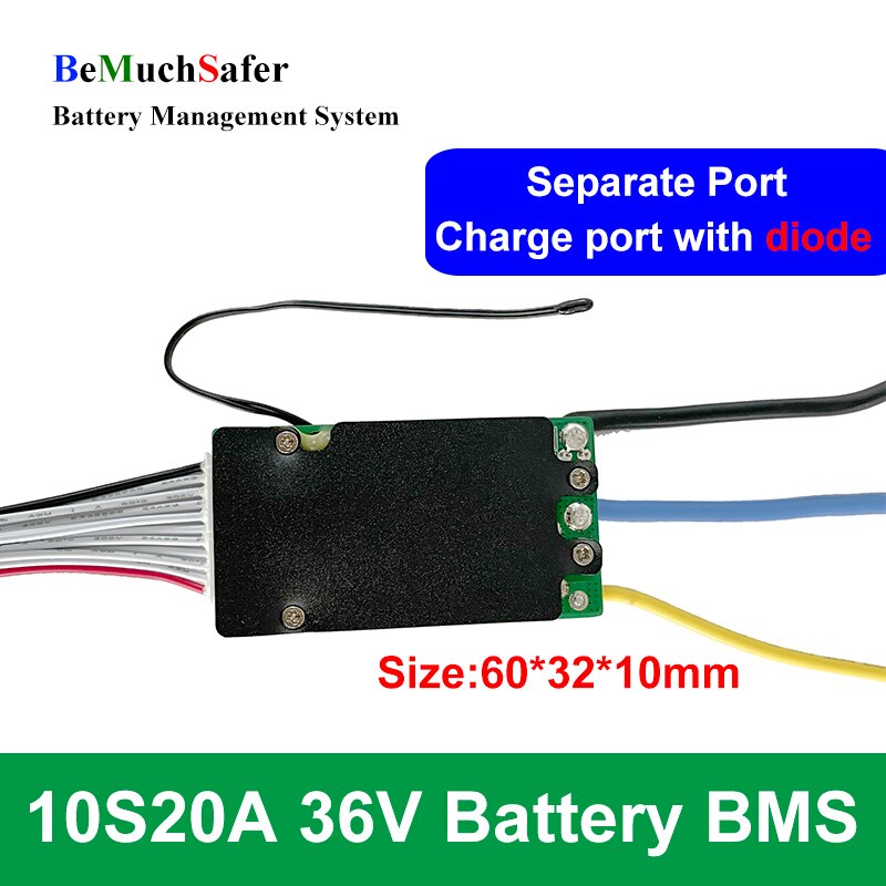 BeMuchSafer 10S 20A 36V Batterie BMS Separaten Anschluss Mit Auf/aus Schalter Temperatur Sensor für DIY E-Fahrrad E-Rolle Energie Lagerung