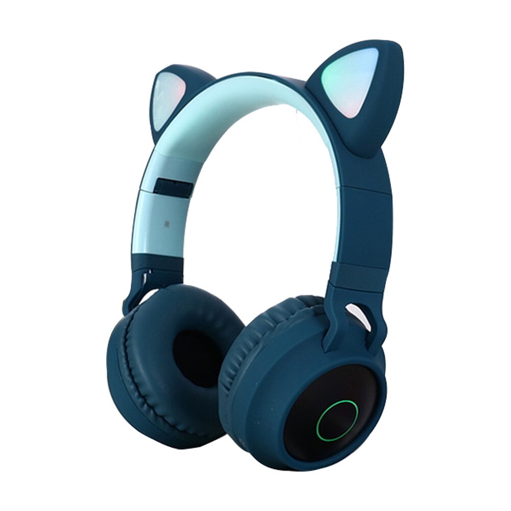 LED Cat Ear Light Bluetooth 5.0 Headset 3.5mm Young People Noise Cancelling Gaming Headphones for Laptop Smart Phone: GN