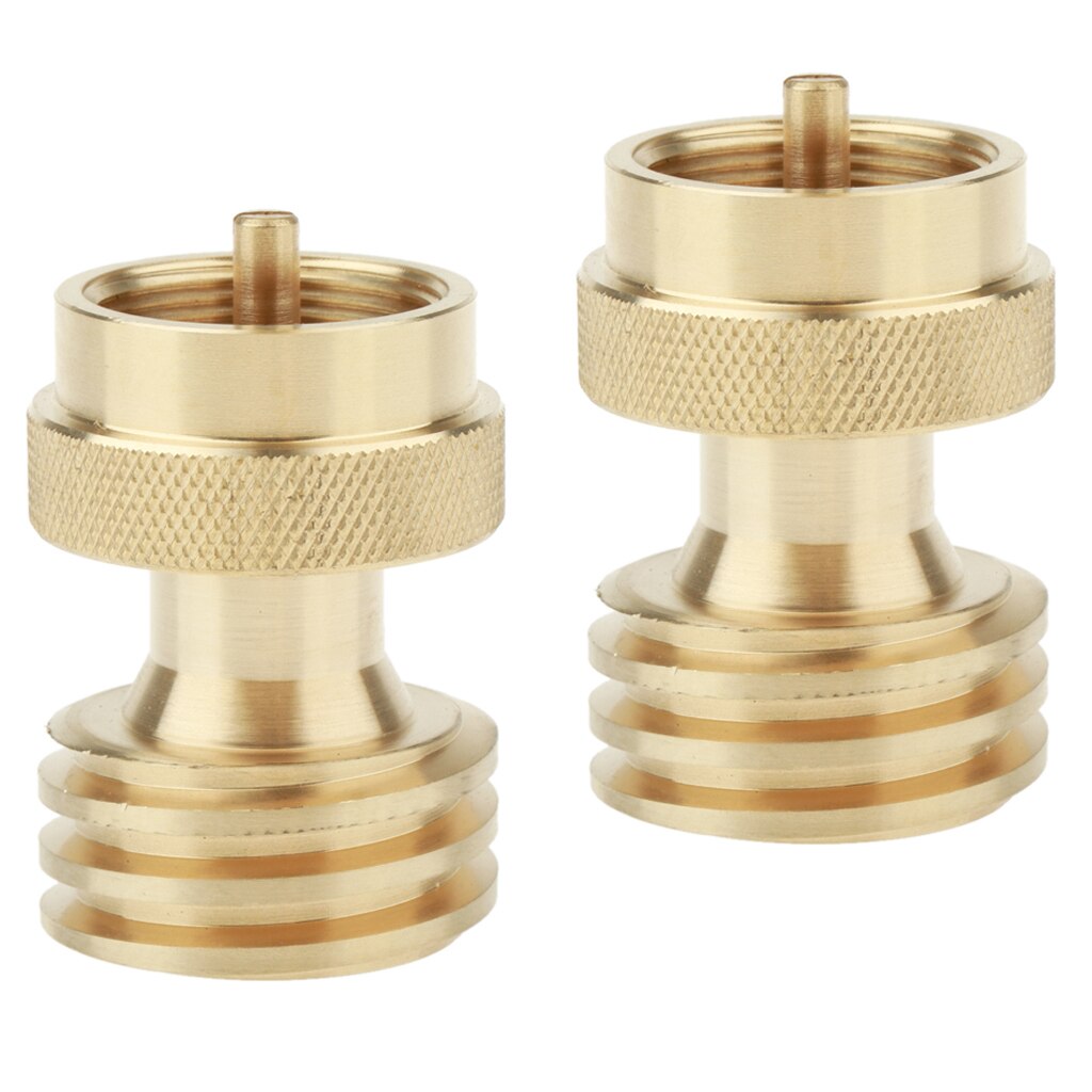 2xBrass Gas Steel Bottle Propane Tank Adapter Converter for Disposable