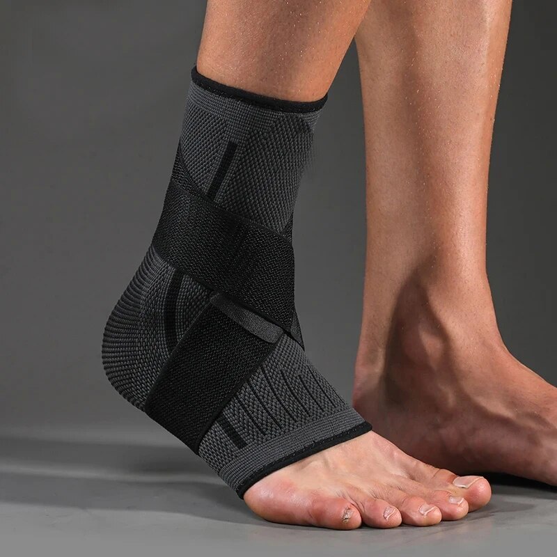 Verstellbare Kompressions-Knöchelstütze für Männer und Frauen, Laufen, Wandern, Basketball, Knöchelbandage, Sportschutz: XL / Schwarzes