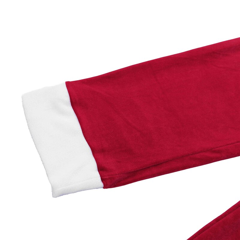 Rouge adulte hommes doux velours noël père noël pantalons longs Cosplay Costume pantalon ample