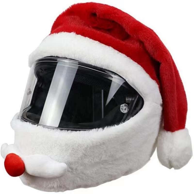 Kerst Hoed Helm Cover Outdoor Crazy Grappige Kerstman Cosplay Accessoire Fietshelm Cover Kerst Masker