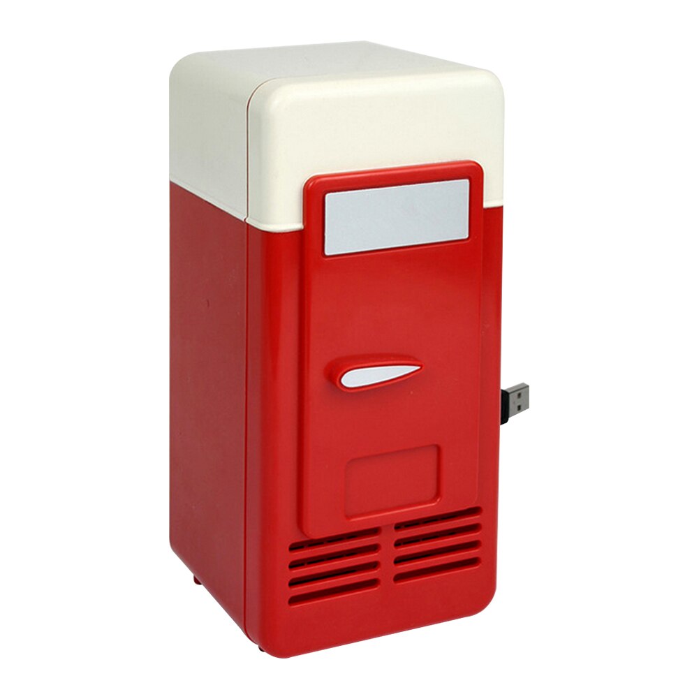 Tragbare 5V Desktop USB Elektrische Kühlschrank Mini Auto Getränke Trinken Kühler Kühlschrank für Startseite Picknick Camping Reise: Rot