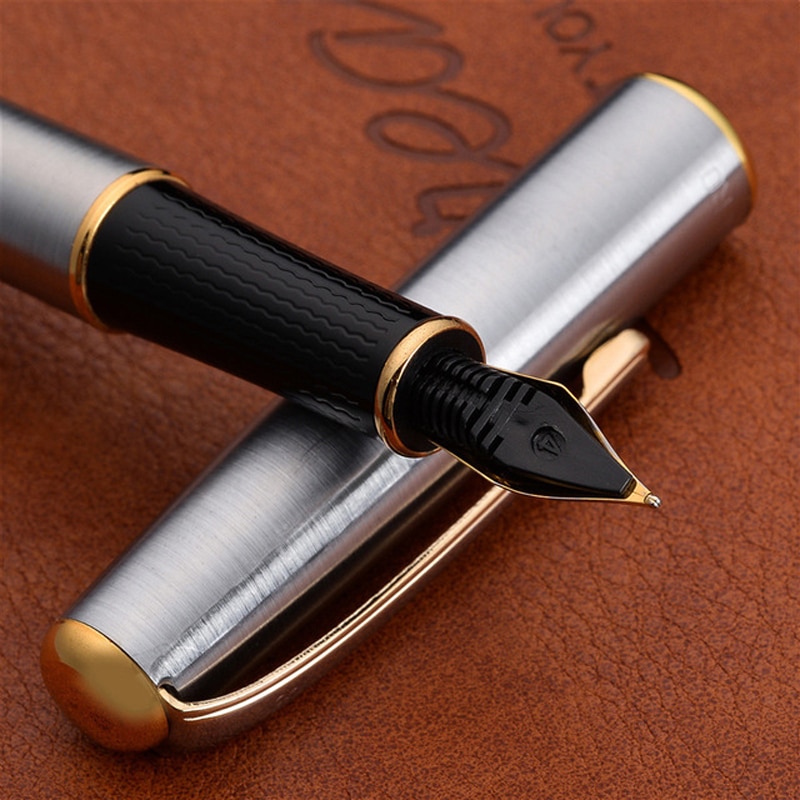 Hero 704 Metal Ink Fountain Pen Silver Plated Luxury Signature Writing Pen Buy 2 Pens Send