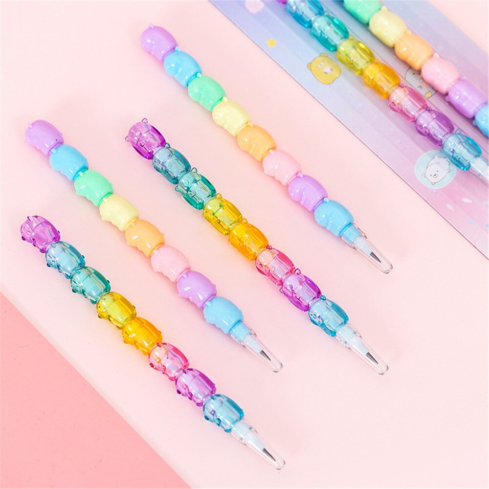 2pcs Cute Cartoon Non-sharpening Pencils HB Lead Sketch Drawing Pencils Students Writing Pens School Stationery Pencil for Kids