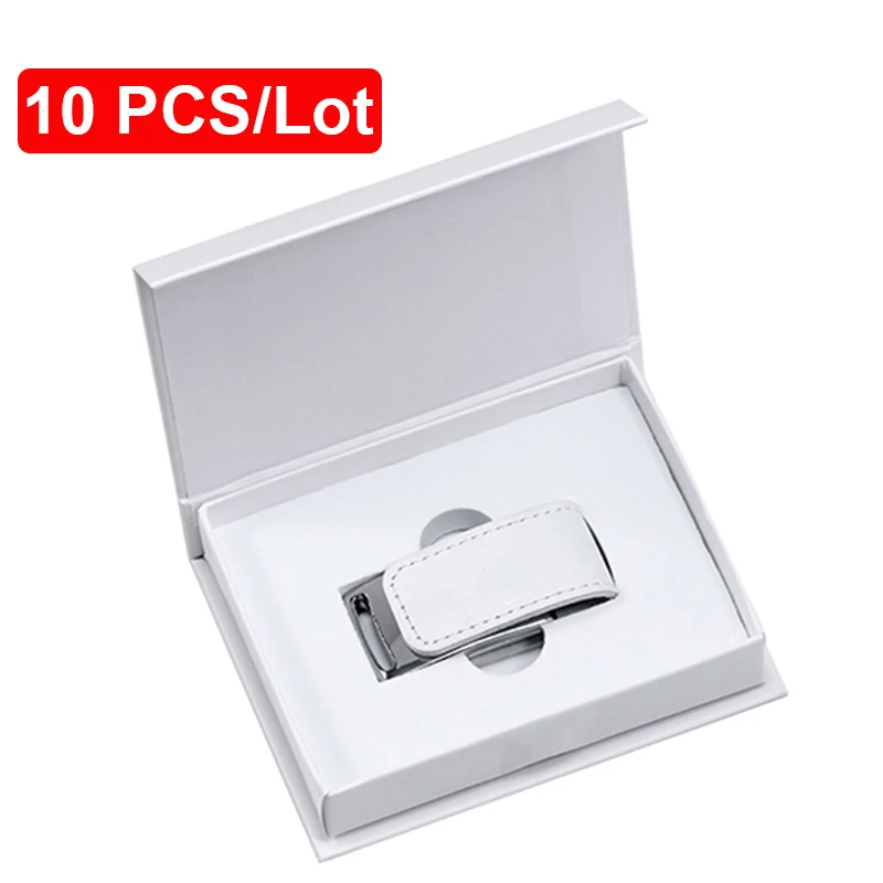 10 st/parti bröllops anpassad låda usb 2.0 flash-minne färgtryck anpassat penna-enhet verklig kapacitet leader-minne 64gb: Vit / 20gb