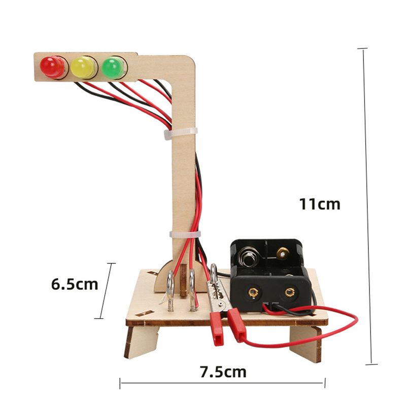 Modelo de semáforos de madera para niños, juguete científico, tecnología divertida, Kit de ayuda para enseñanza de física, juguetes educativos de aprendizaje para niños
