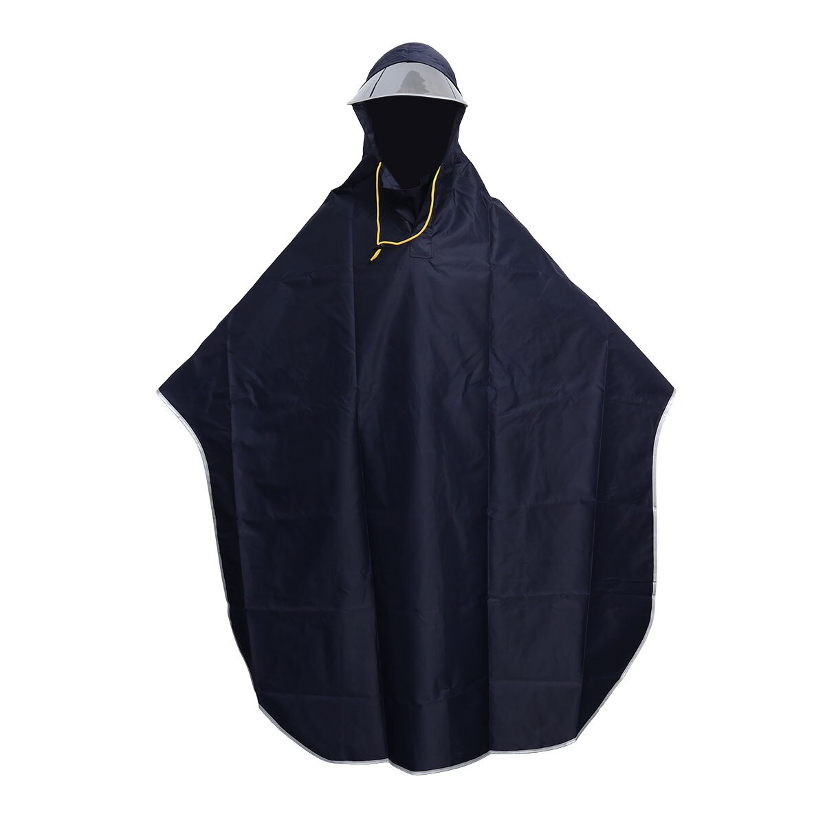 Mens Womens Cycling Bicycle Bike Raincoat Rain Cape Poncho Hooded Windproof Rain Coat Mobility Scooter Cover (Navy Blue): As Shown