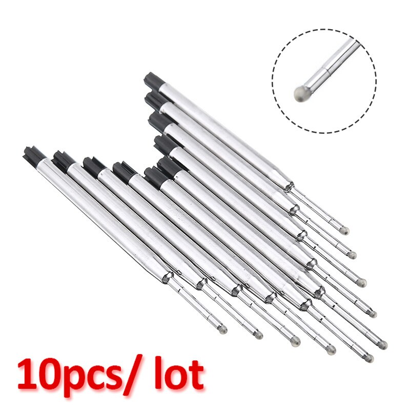 10Pcs Black Ballpoint Pen Ink Refills Fine Point Medium Ballpoint Refills School Office Accessories