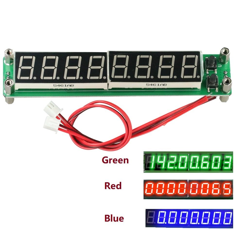 Rf signalfrekvens tæller cymometer blå / rød / grøn 8 bit rør ledet digital tester 0.1 mhz  to 60 mhz 20 mhz  to 2400 mhz 2.4 ghz meter