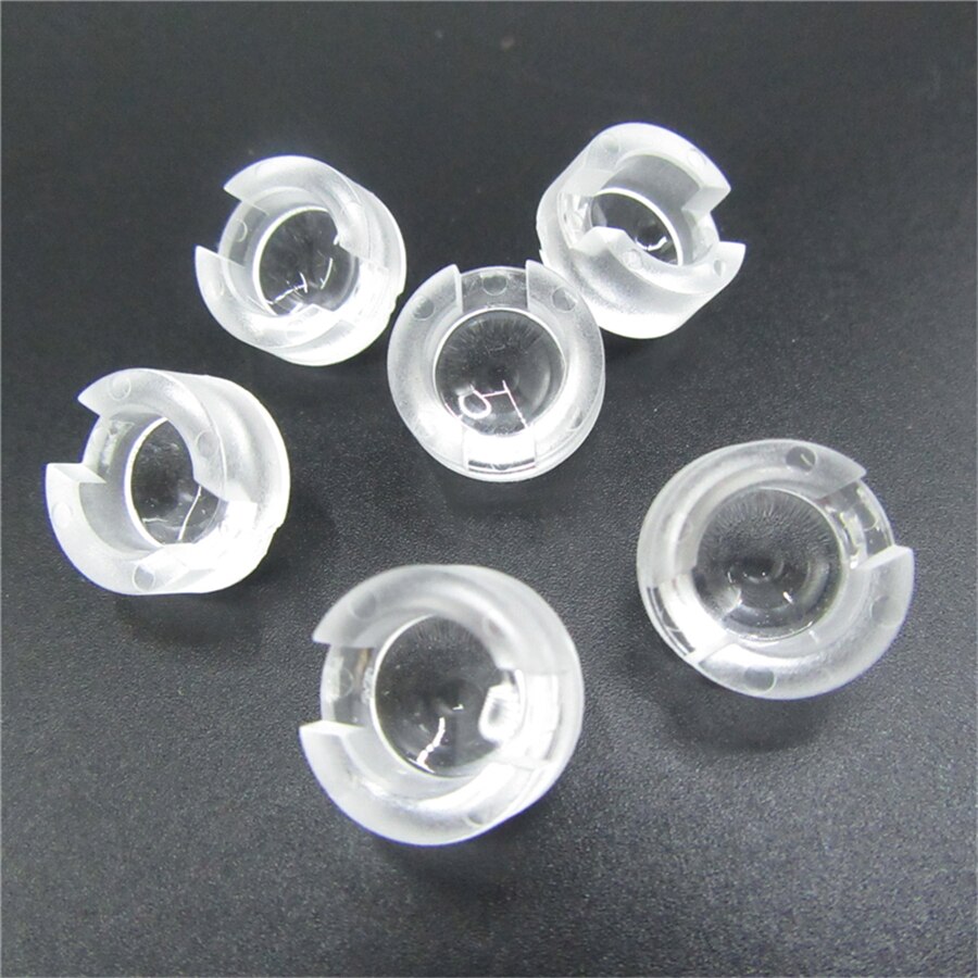 50 Uds. 13mm lente 15 30 45 60 90 100 grados 13mm Mini IR LED PCB ángulo lente para 1W 3W 5W LED lámpara convexa lentes