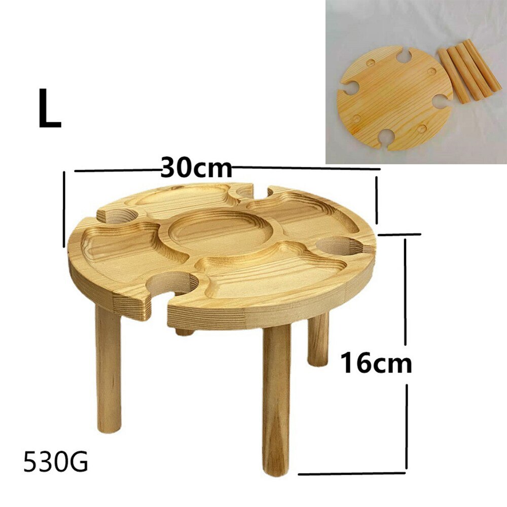 Detachable Portable Picnic Table Wooden Integrated Wine Fruit Plate Outdoor Camping Accessories For Food Tableware 2022: 4
