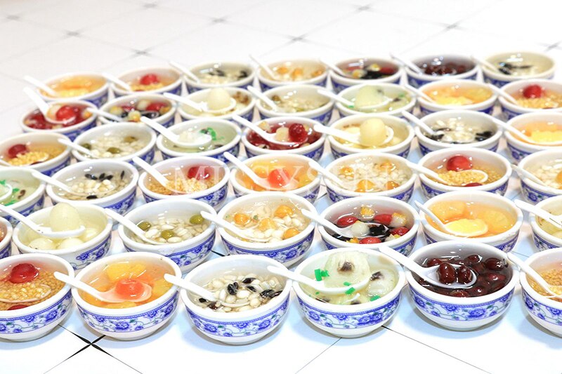 2PCS 3cm 1/6 Scale Miniature Chinses Cuisine Dessert Noodles Food for Dollhouse Decor Pretend food for blyth bjd kitchen toys