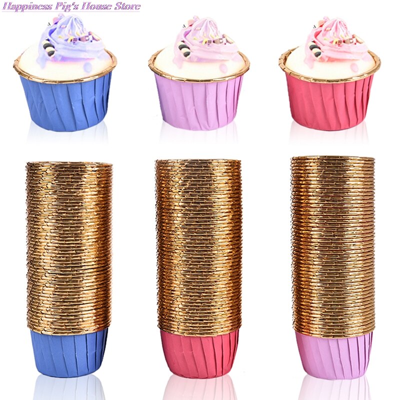 50 Pcs Cake Paper Cups Muffin Cupcake Liner Cake Wrappers Bakken Cup Lade Case Feestartikelen Hoge Temperatuur Muffin Cup