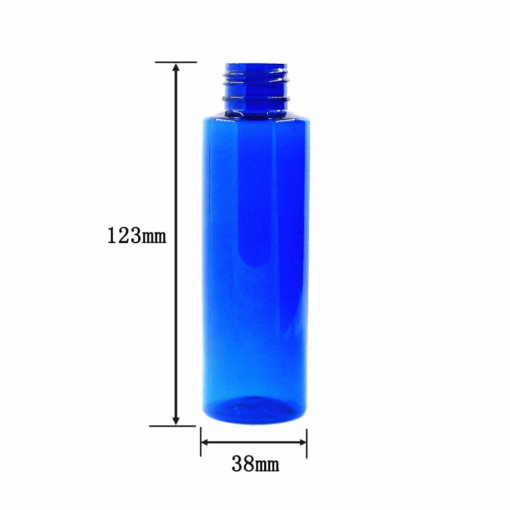 100ml lege, doorzichtige/blauwe/amberkleurige plastic flessen met een pet-dop en een witte/zwarte/transparante flipdop  x5