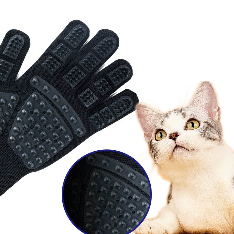 Huisdier handschoen kattenverzorgingshandschoen kattenhaar ontwarrende borstel handschoenen hondenkam voor katten bad schoon massage ontharingsborstels zacht