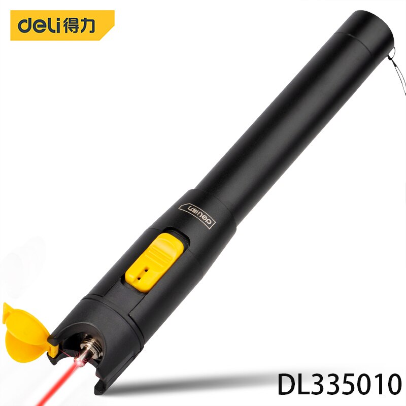Deli DL335010 Optical Fiber Test Pen 10KM Detection Distance Rated Voltage 3V Power Greater Than 10mw Output Wavelength 650nm