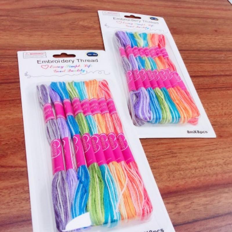 12Pcs Multicolor Similar DMC Thread Cross Stitch Cotton Sewing Skeins Embroidery Thread Floss Kit DIY Sewing Tools