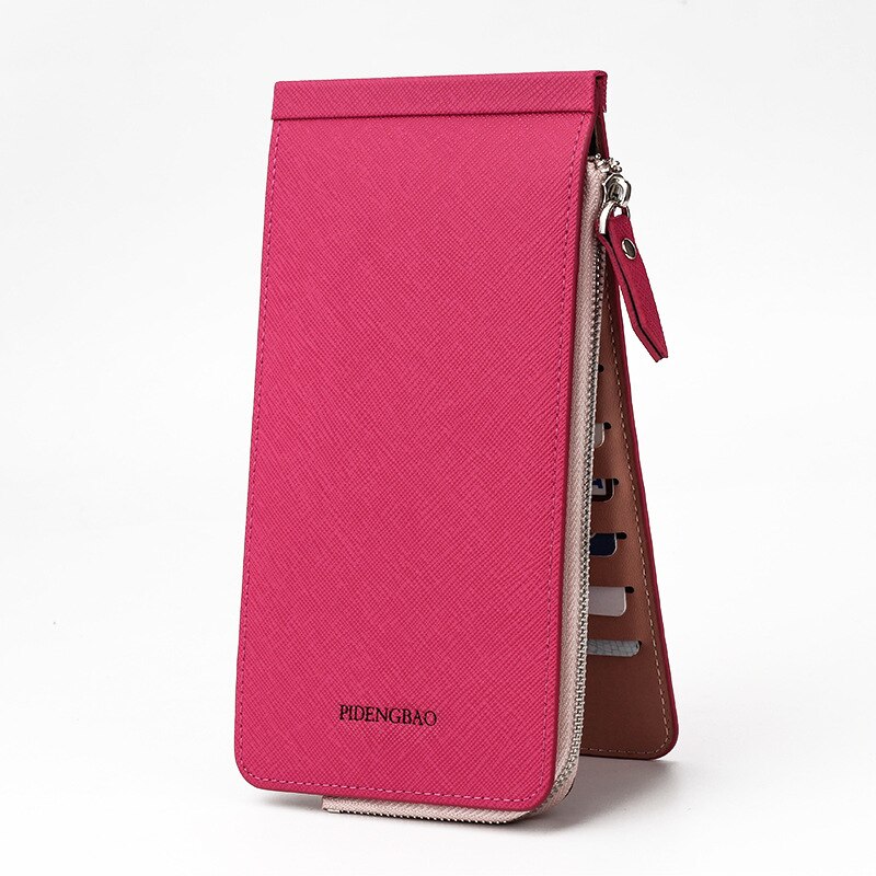 Veelkleurige dames clutch portemonnee effen kleur portemonnees dames portemonnee dames multifunctionele kaarthouder handtas leer voor dames portemonnee