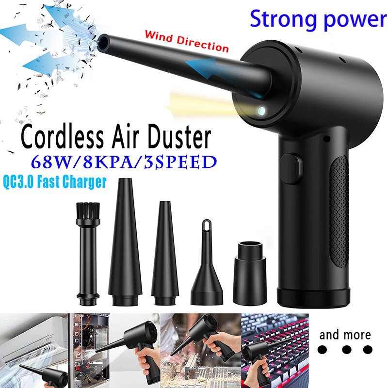 Cordless Air Duster for Computer Cleaning, Replaces Compressed Spray Gas Cans, Rechargeable Cleaner Blower for Computer camera: Default Title