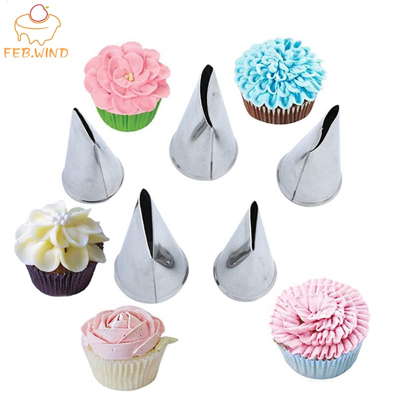 5 pcs Rose Piping Nozzle Set Cake Decorating Tools Flower Piping Tip For Beginners Icing Nozzles Frosting Tips 0072