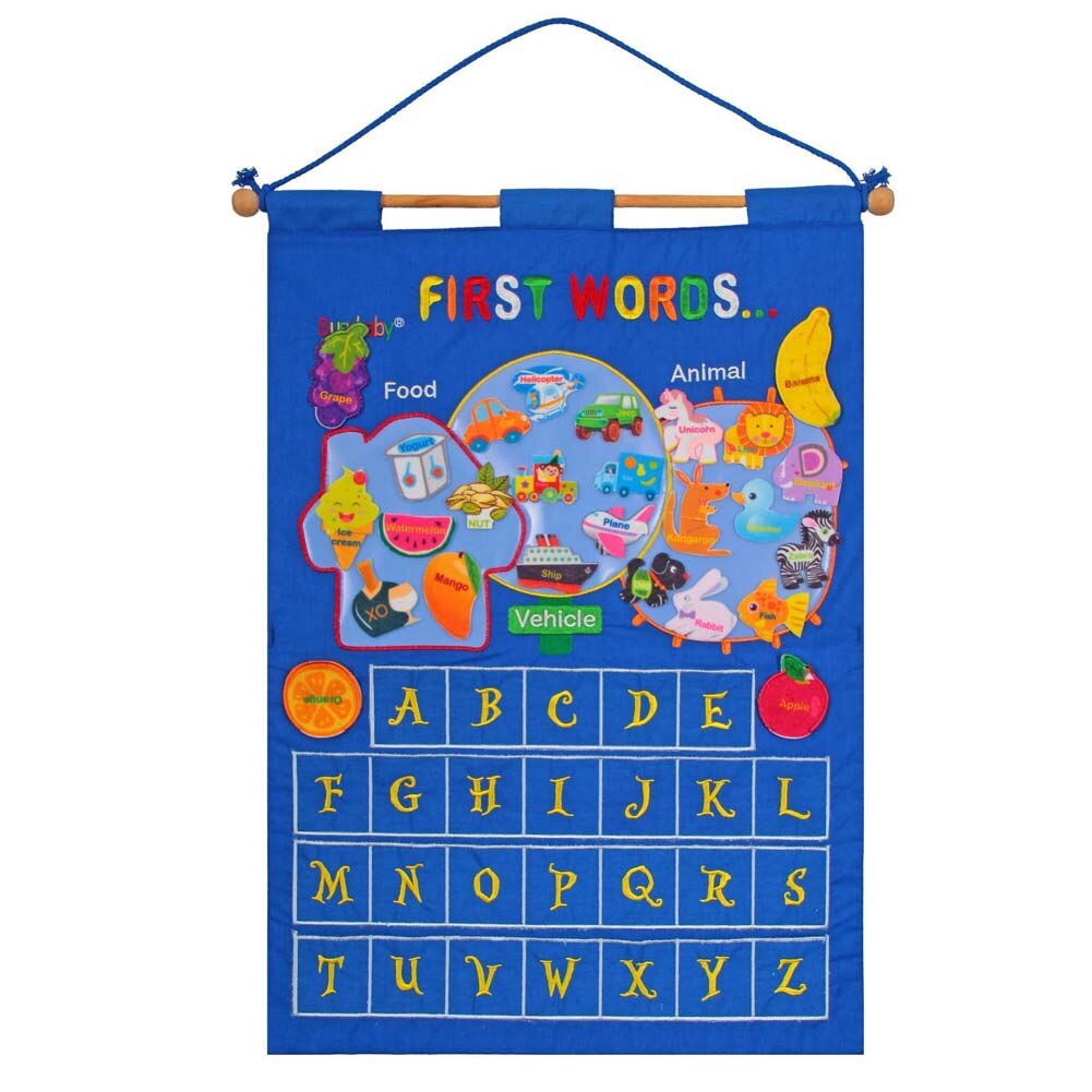 Kindergarten Infant Teaching Aid Educational Toy Cloth Learning English Letter Weather Date Season Calendar Teaching Tool: Blue