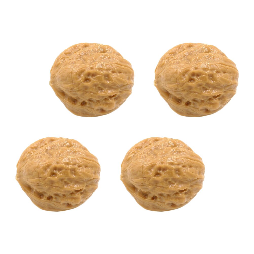 4Pcs Simulation Walnut Decorations Vivid Artificial Walnut Models Shop Window Decorations