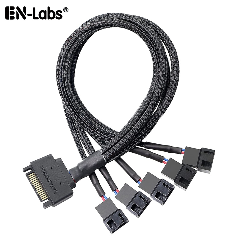 Sata Naar 3 Pin 4 Pin Fan Mouwen Power Splitter Kabel Adapter,15Pin Sata Naar 1/2/3/4/5 TX3 / TX4 (Pwm) 12V Pc Case Cooler Y Cord