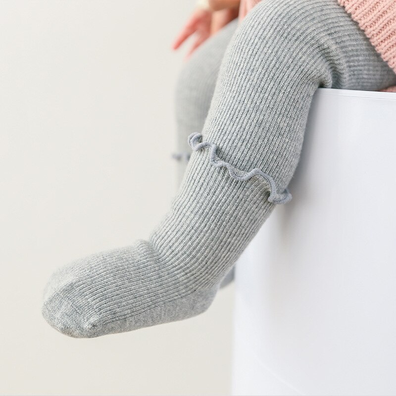 Herfst babysokjes met kant, katoenen kant, meisjessokken van 0-1 jaar oud