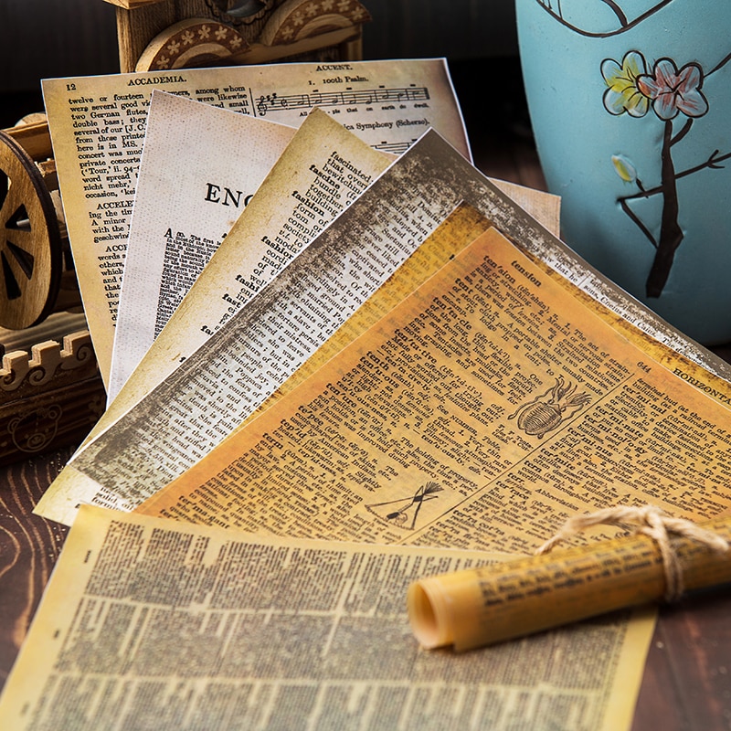 8 Stuks Vintage Engels Letters Velijn Papier Pack ... – Grandado