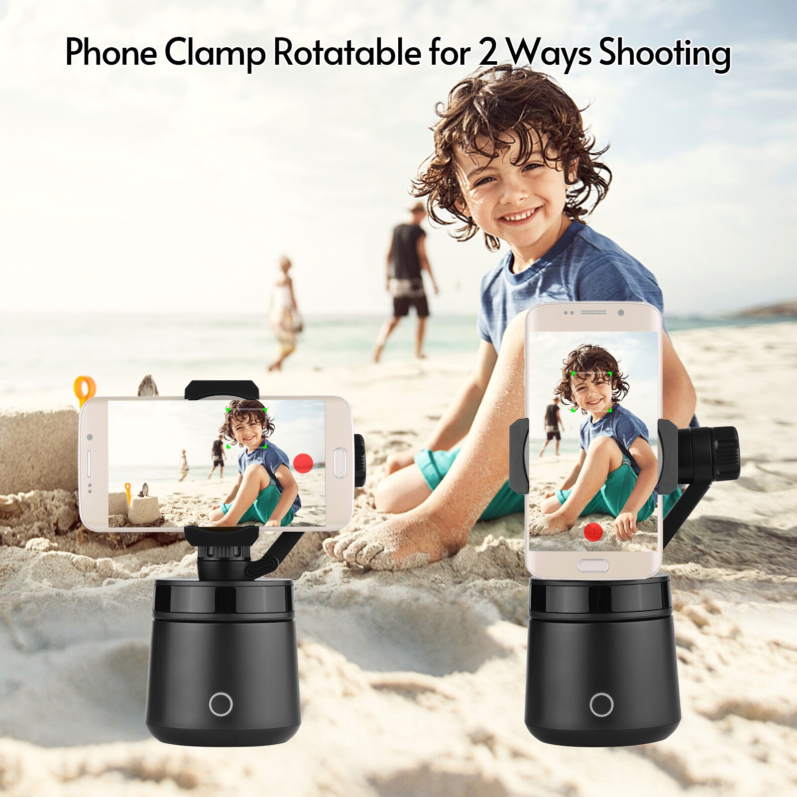 Arealer Smart Selfie Stick - Object & Face Tracking - Bluetooth - USB Phone Charging - 1/4" Thread