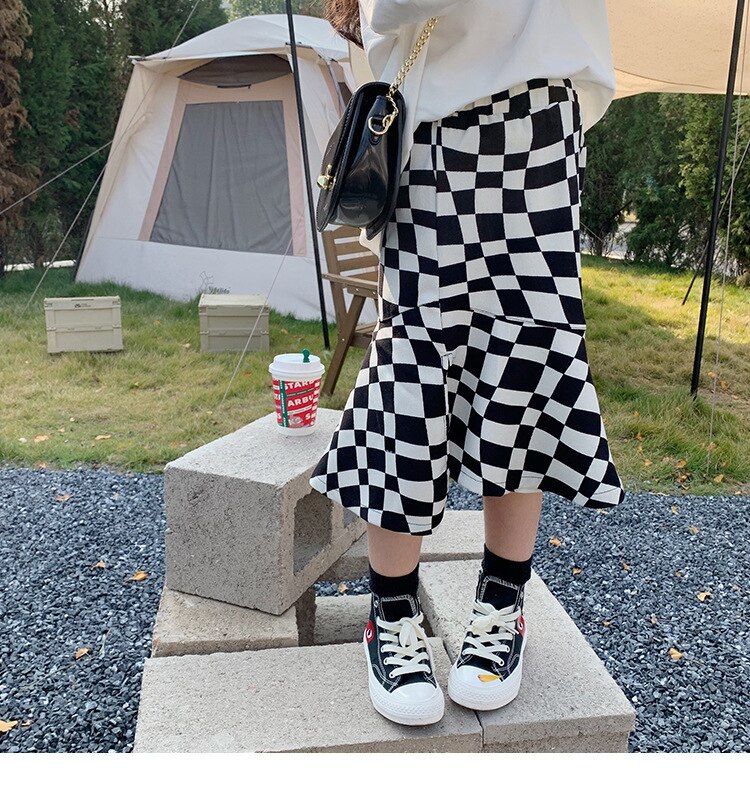 Jupe à carreaux en coton pour filles, printemps 2022: 7