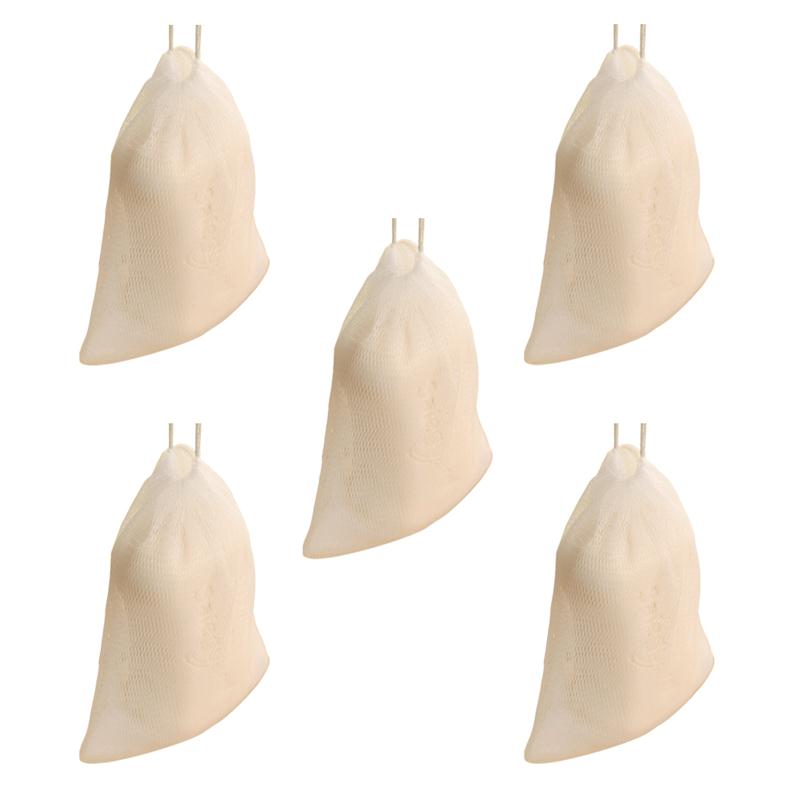 5pcs Soap Saver Pouch Bubble Foam Net Handmade Soap net Mesh Bag Exfoliating Mesh Body Facial Cleaning Tool