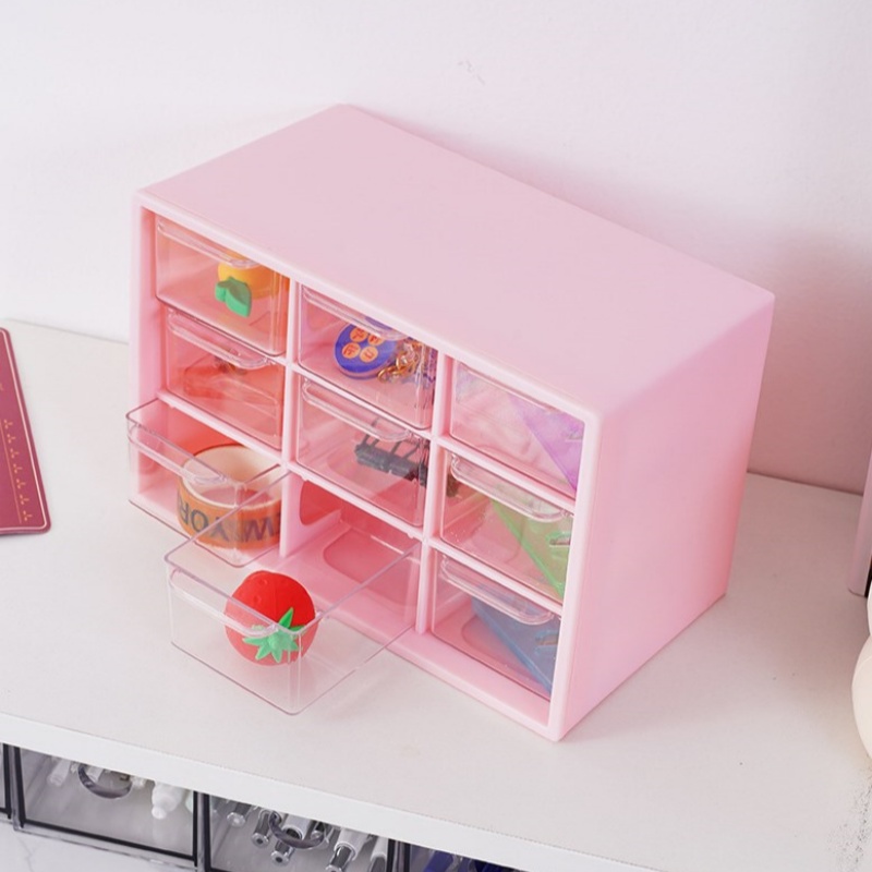 Bureau-organizer, compacte, draagbare opbergdoos met meerdere vakken, stofbestendige bureau-lade-organizer voor studiekamer of slaapkamer