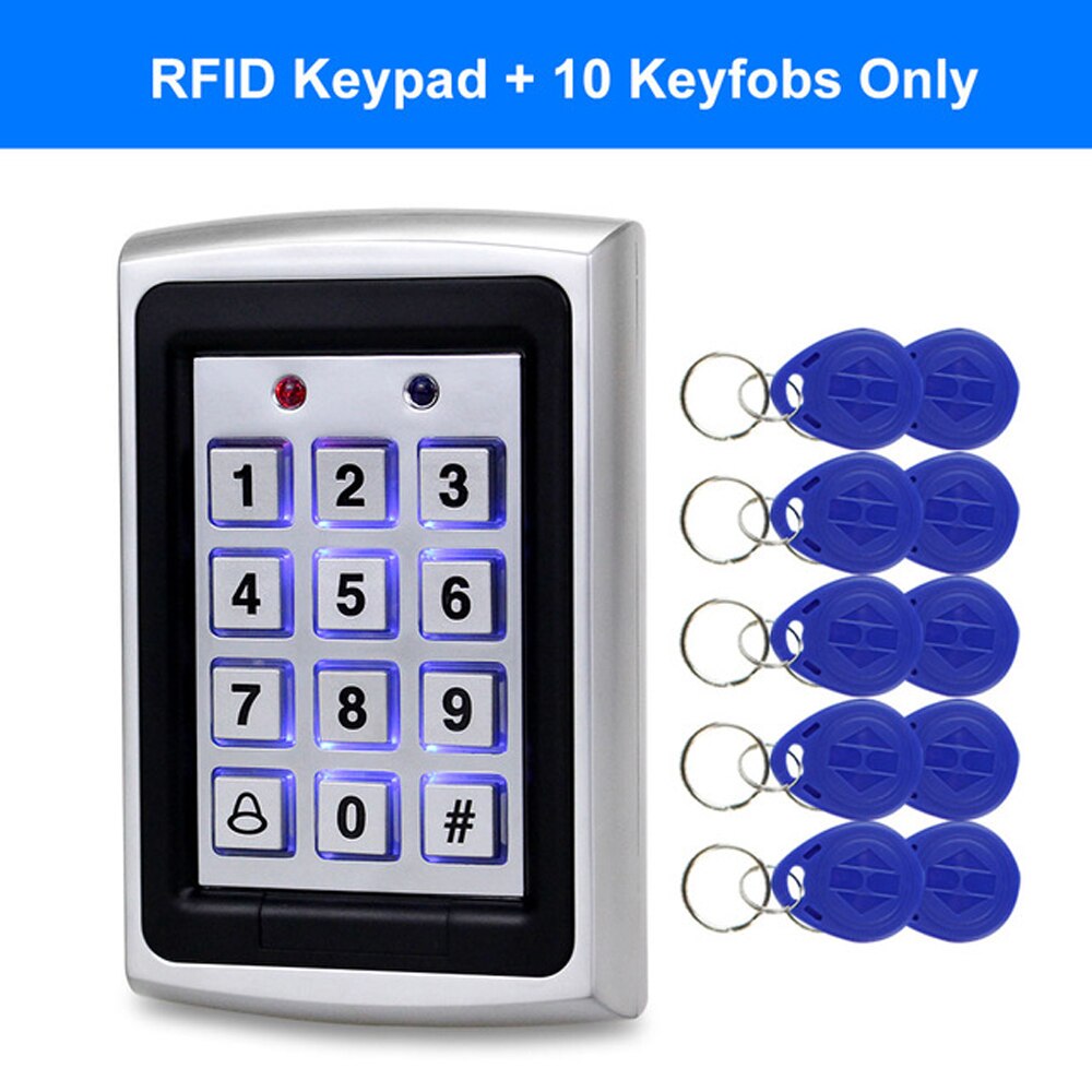Tastiera di controllo accessi in metallo RFID copertura impermeabile antipioggia apriporta esterno sistema di blocco elettronico con portachiavi disponibili: kit 4