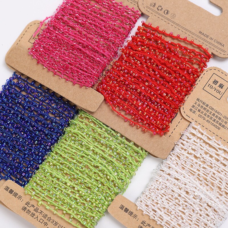 5 Yards crystal bead thread diy hand-woven rope 4ply for garment bag hat decoration