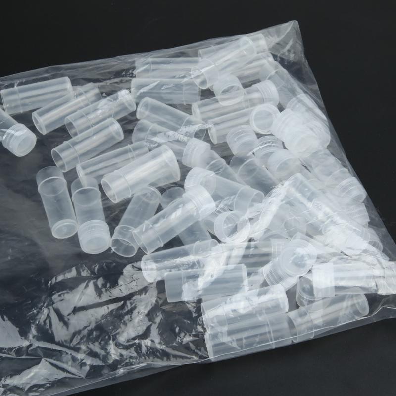 50PCS 5ML Empty Plastic Sample Bottles Cosmetic Containers Small Storage Contain Jar Bottle Refillable Bottle Measuring Tools