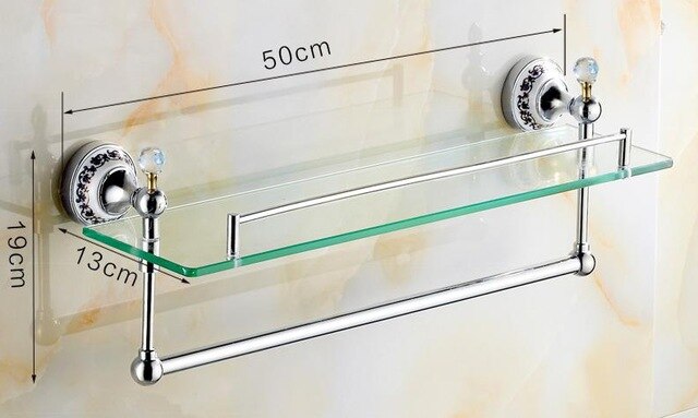 Silver Crystal Bathroom Hardware Set European Chrome Finish Ceramic Plate Antique Bathroom Accessories Hanging Suit T345