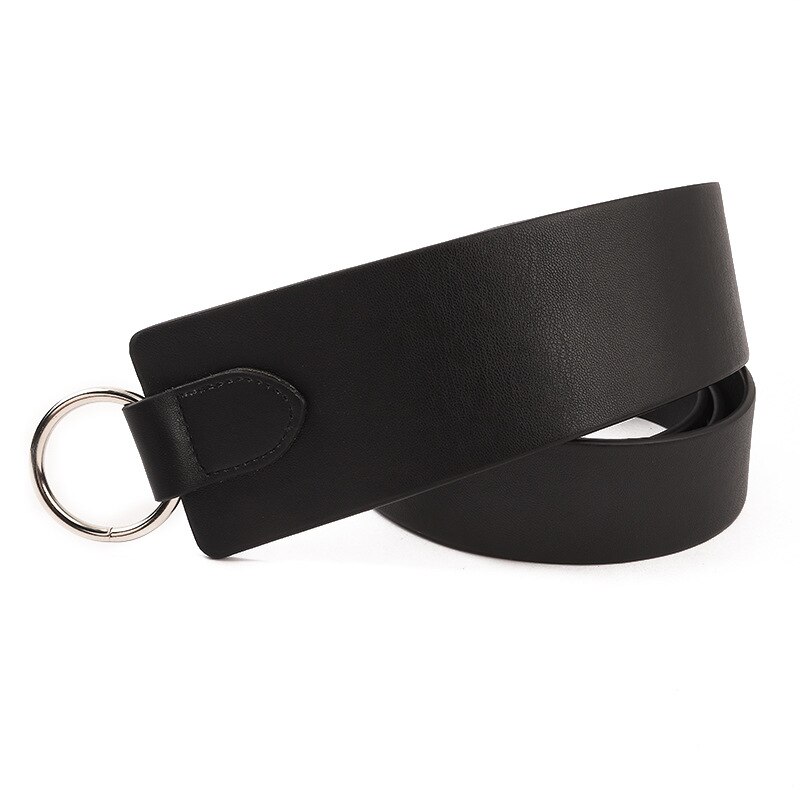 Cinturón ancho de cuero PU para mujer, corsé Obi fino con lazo rojo y negro, cinturón de ocio para damas, vestido de novia, cinturones de mujer