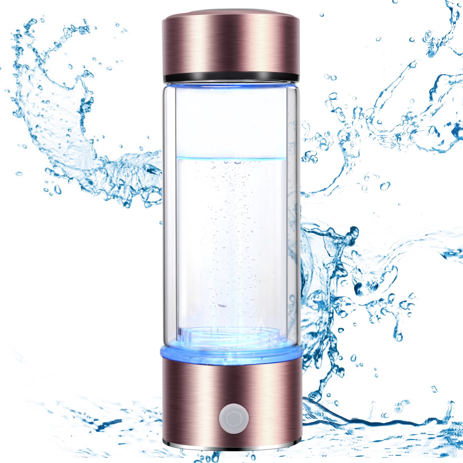 Draagbare Negatieve Ion Waterstof-Rijke Elektrolyse Generator Water Filter H2 Lonizer Maker Usb Oplaadbare Antioxidanten Fles: EU Plug