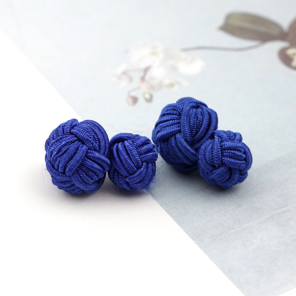 Kleurrijke Dubbele Touw Bal Knoop Manchetknopen Effen Kleuren Gevlochten Handgemaakte Elastische Upscale Mannen Klassieke Manchetknopen Voor Mannen: 21