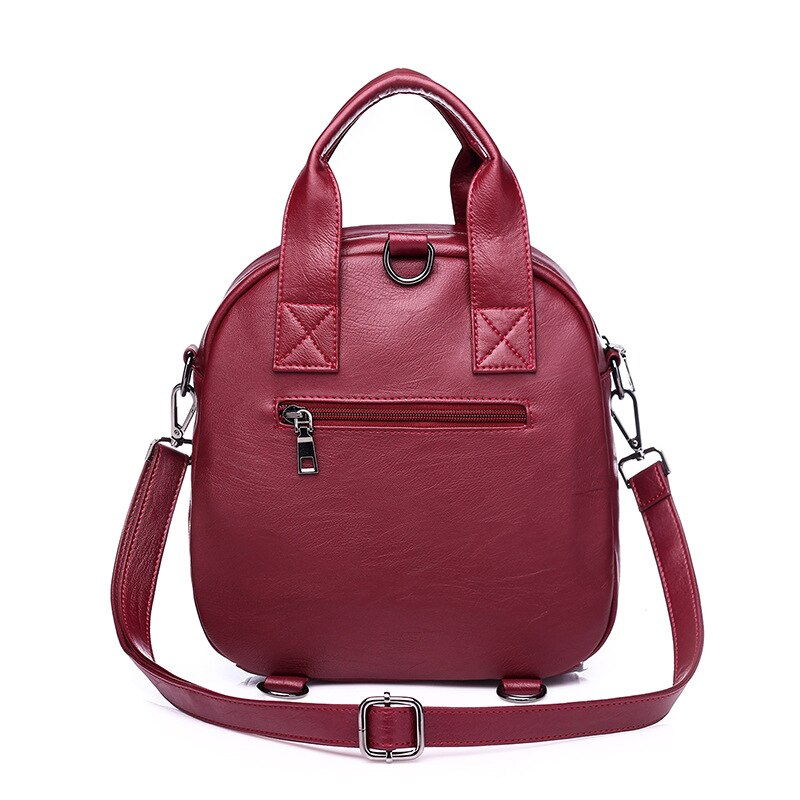 Plusieurs fermetures à glissière et plusieurs poches Vintage femmes en cuir sac à dos multifonction Portable femmes épaule loisirs sacs de créateurs