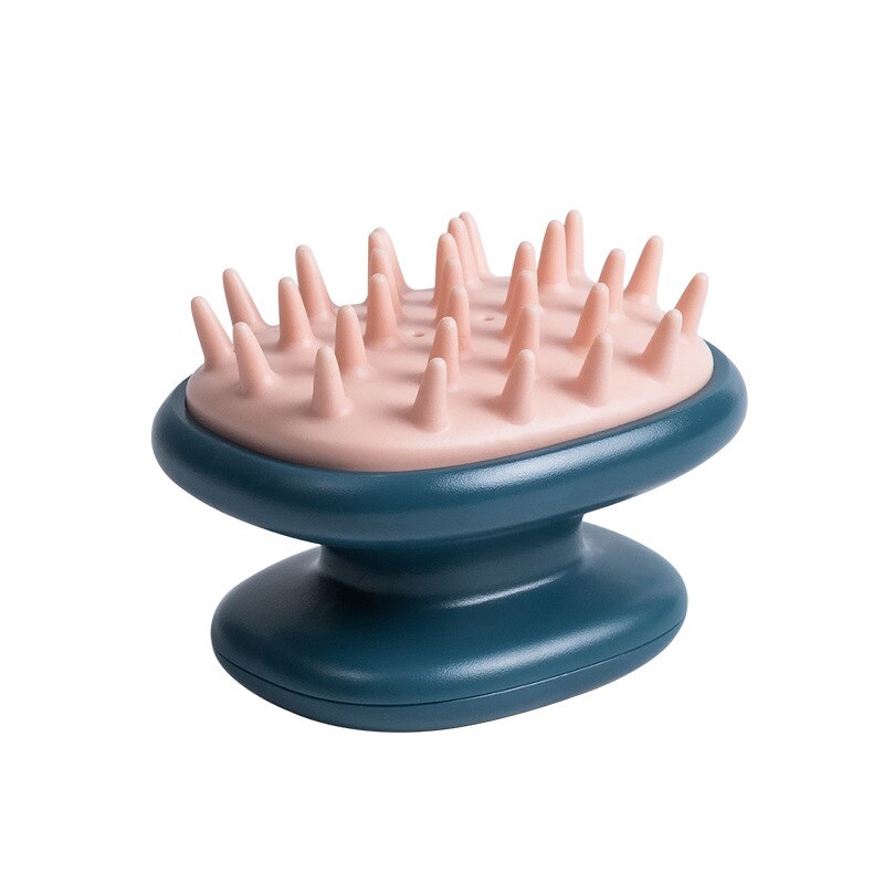 Handheld Abs Scalp Shampoo Massage Brush Washing Shower Hair Comb Mini Head Meridian Massage Comb: Blue