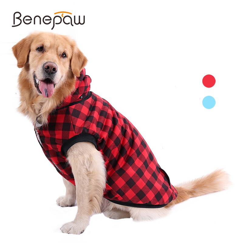 Benepaw Klassieke Plaid Comfortabele Hond Kleding Forr Meidum Grote Honden Winter Dikke Fleece Pet Jacket Coat Puppy Kleding