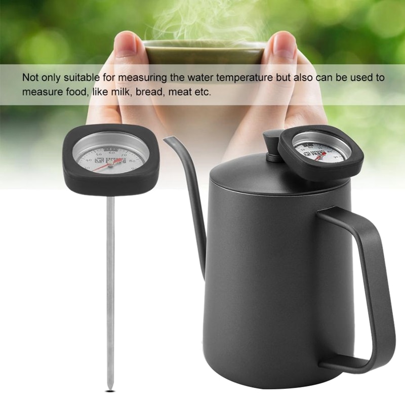 Botique-600Ml Stainless Steel Coffee Kettle Gooseneck Spout Teapot with Thermometer