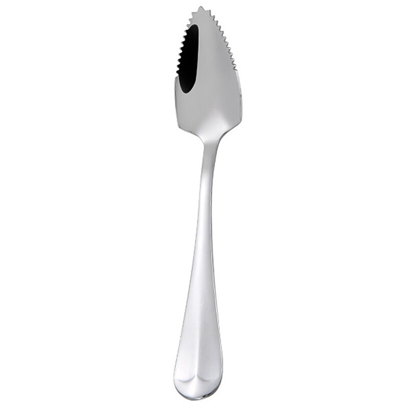 Stainless Steel Sawtooth Scraper Spoon Grapefruit Apple Fruit Spoons Puree Long Handle Multi-functional Baby Food Prepare Tool: SV2