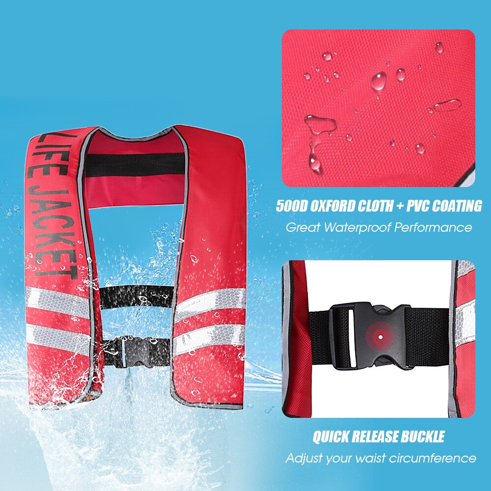 Inflatable Adults Life Jacket Adult Life Vest Safety Float Suit for Water Sports Kayaking Fishing Surfing Canoeing Jacket