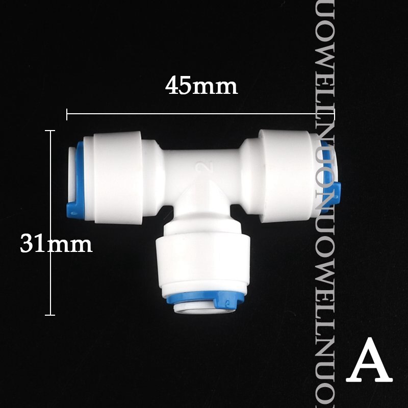20Pcs 1/4 "Pe Pijp Connector Waterzuiveraar Omgekeerde Osmose Water Pijp Pom Socket Gewrichten H Tuin irrigatie Buis Adapter: A