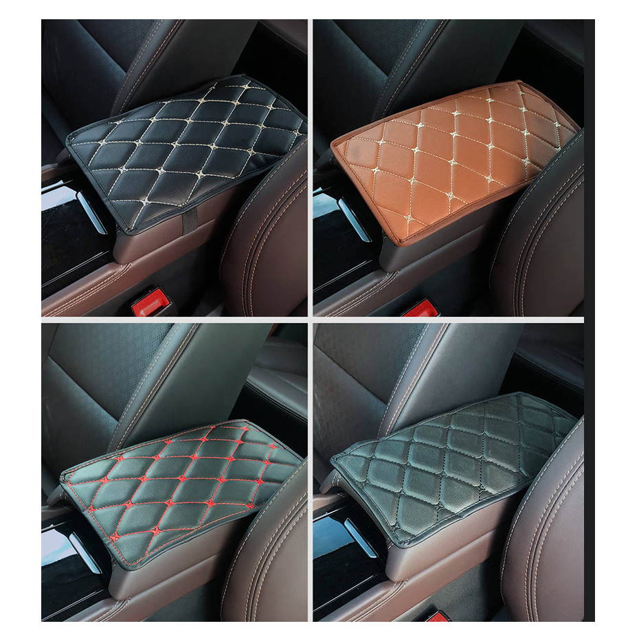 Tapis d'accoudoir universel intérieur de voiture en cuir, boîte de rangement pour accoudoir, Console centrale automobile, couverture étanche, 29x17cm